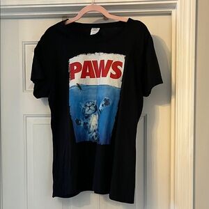 Black 'Paws' Graphic T-Shirt
